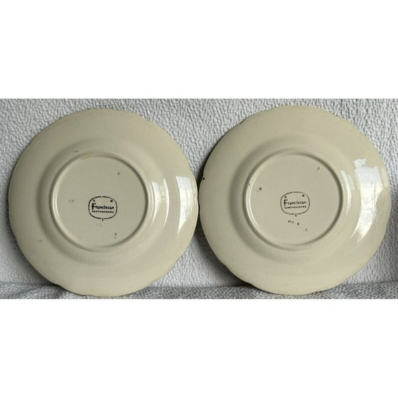 Vintage Franciscan T.V. Screen Dinnerware 2 Luncheon Plates c1961-1962 VGUC - Picture 7 of 12